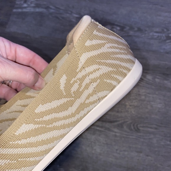 NWT CLARKS CLOUDSTEPPERS CARLY HOPE KNIT BALLET FLATS BEIGE ZEBRA PATTERN SZ 9W - Picture 6 of 14